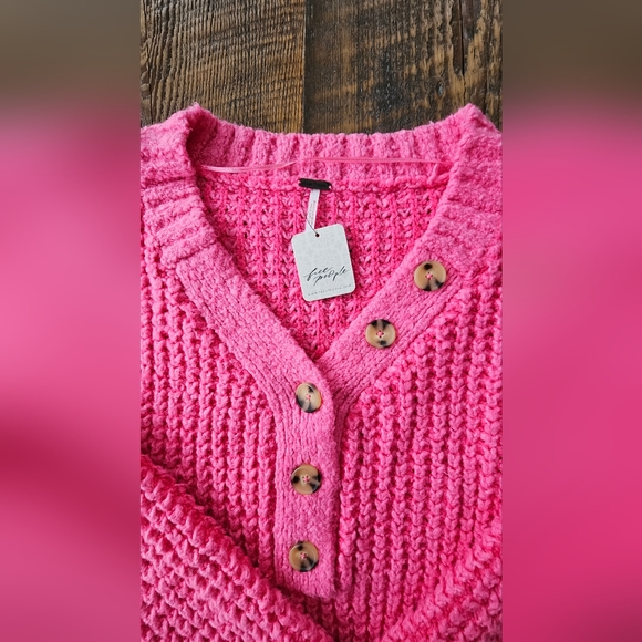 FREE PEOPLE Sweater Pink Size Small - Picture 5 of 6